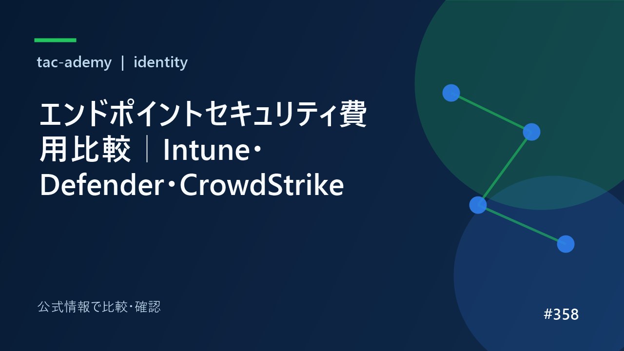 エンドポイントセキュリティ費用比較｜Intune・Defender・CrowdStrikeの比較図解