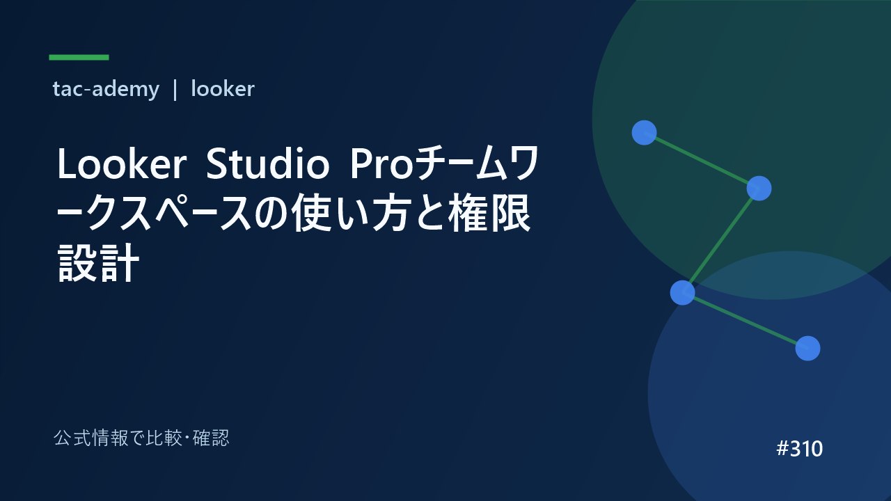 Looker Studio Proチームワークスペースの使い方と権限設計の比較図解